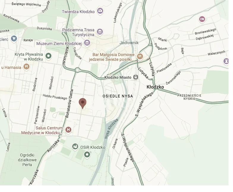 Mapa dojazdu — ul. Stefana Okrzei 21/1, 57-300 Kłodzko